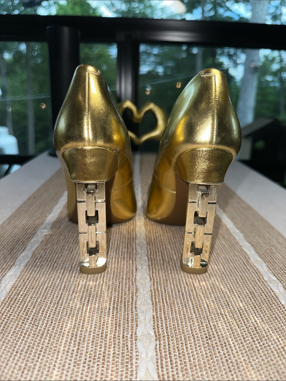 Katy Perry Collections Metallic Gold Pointed Toe Pumps - Picture 2 of 4